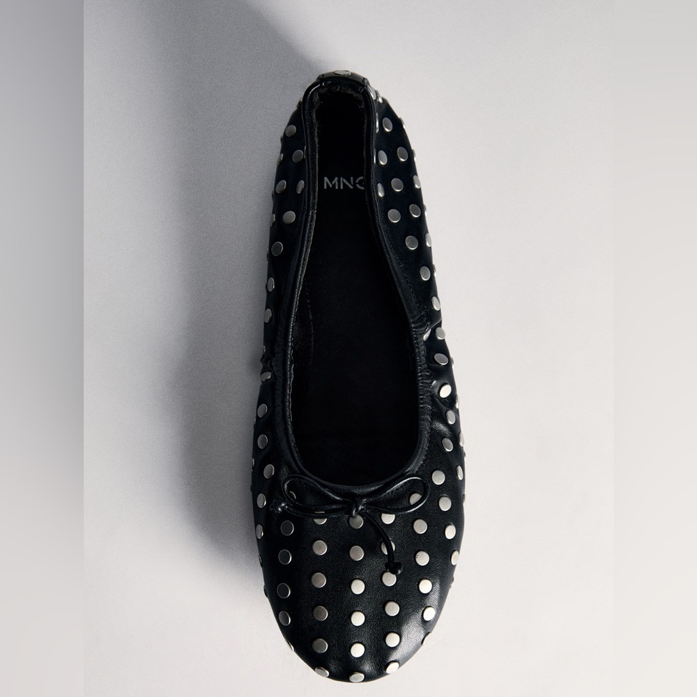 Mango MNG Studded Ballet Flats in Black Euro 38 US 7.5 New - Picture 5 of 9